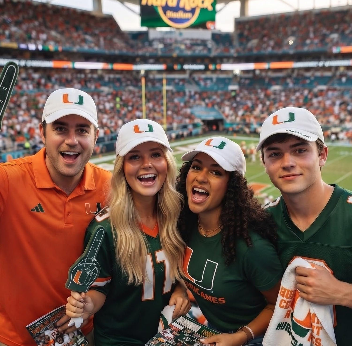University of Miami Hurricanes White Relaxed Fit Unisex Hat Embroidered 'U'