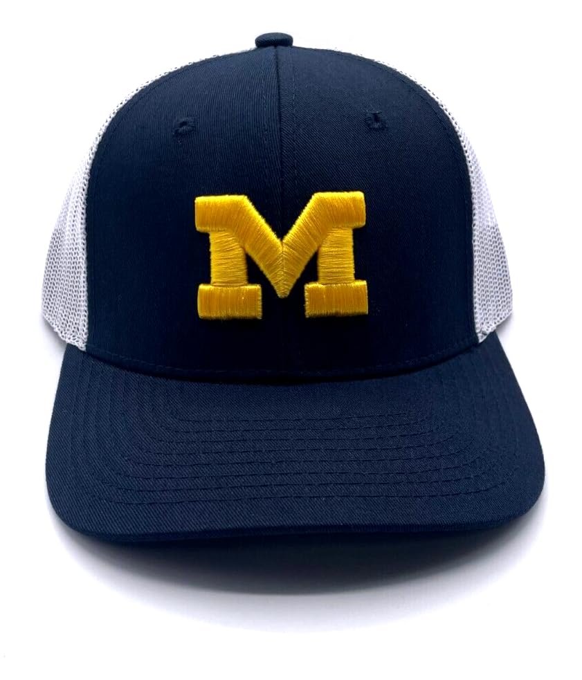 Michigan University Two-Tone Hat Adjustable Mesh Trucker Classic Team Logo Cap (Multicolor)