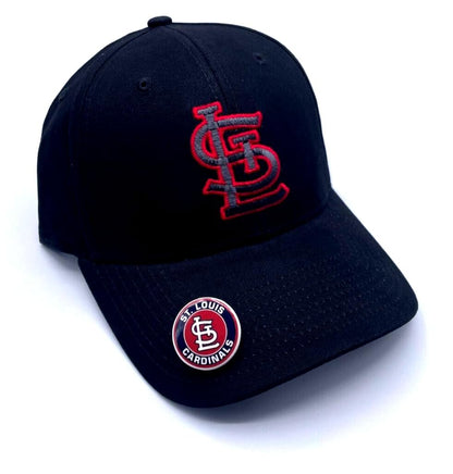 St. Louis Baseball Hat Classic Edition Team Logo MVP Structured Adjustable Cap (Black)