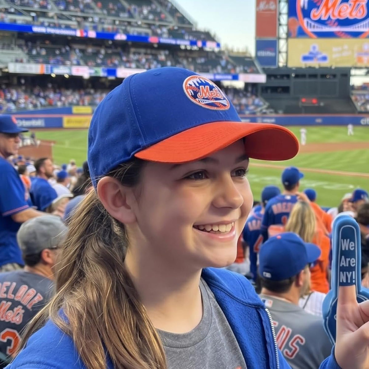 Officially Licensed NY Mets Youth Kids Baseball Hat Classic MVP Adjustable Embroidered Team Logo Structured Two-Tone Cap