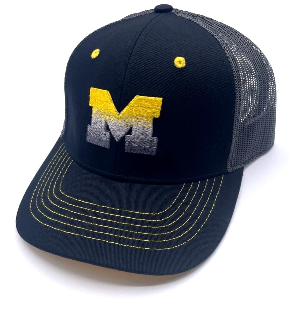 Officially Licensed Michigan Wolverines University Hat Adjustable Mesh Trucker Team Logo Cap