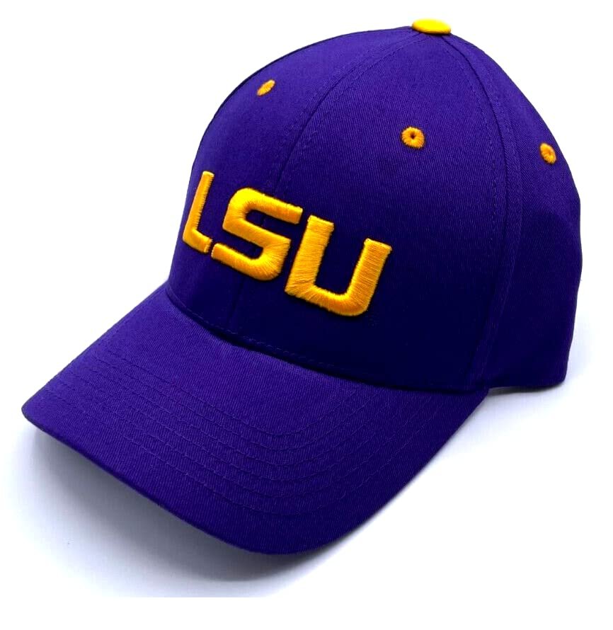 LSU University MVP Hat Classic Tigers Adjustable Team Logo Embroidered Cap (Black)